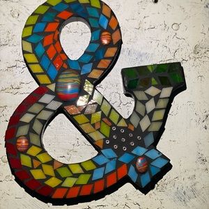 Handcrafted Mosaic & Symbol 9” x 7”